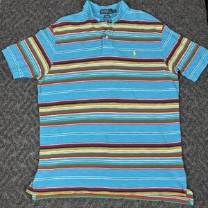 Vintage Polo Ralph Lauren Shirt Men’s XL Rugby Textured Stripes Colorful